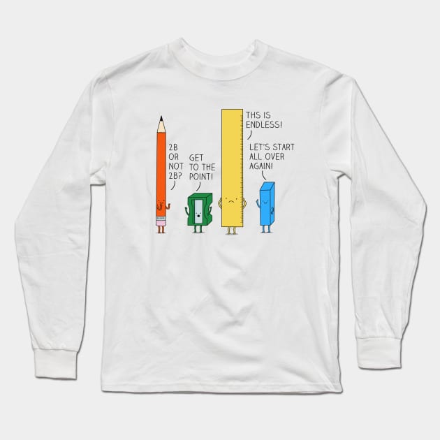 Confused pencil Long Sleeve T-Shirt by milkyprint